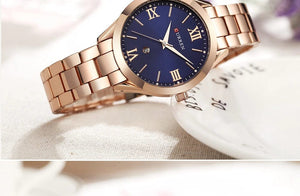 Planet Gates Rose gold blue CURREN Gold Watch Women Watches Ladies Creative Steel Women's Bracelet Watches Female Clock Relogio Feminino Montre Femme