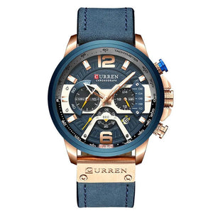 Planet Gates Rose Gold Blue CURREN Luxury Brand Men Analog Leather Sports Watches Men's Army Military Watch Male Date Quartz Clock Relogio Masculino 2021