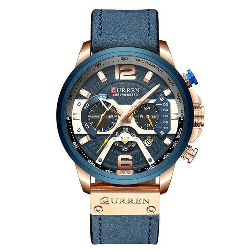 Planet Gates Rose Gold Blue CURREN Luxury Brand Men Analog Leather Sports Watches Men's Army Military Watch Male Date Quartz Clock Relogio Masculino 2021