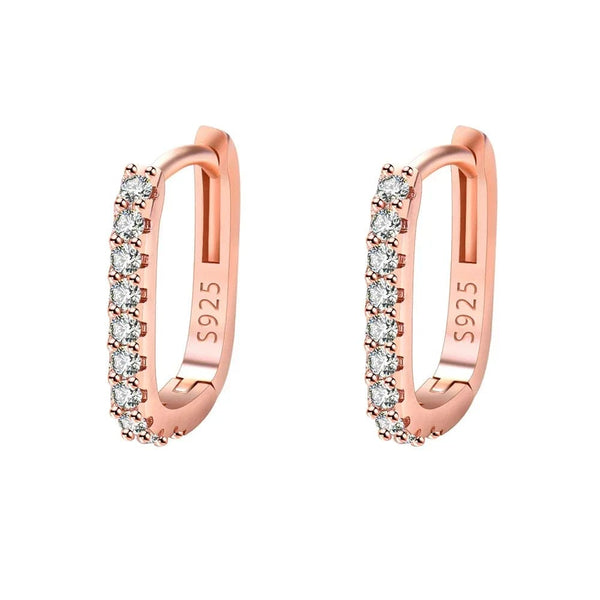 Planet Gates Rose Gold High-quality 925 Sterling Silver Crystal Fashion Circle Hoop Earrings for Woman Wedding Party Gift  Street Versatile Jewelry