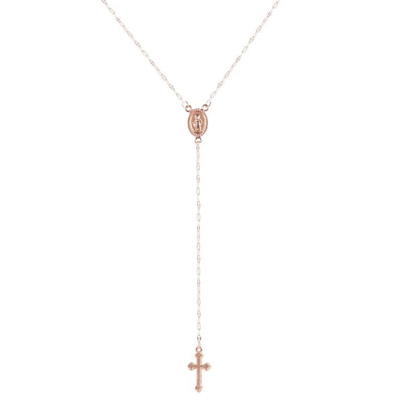 Planet Gates Rose Gold SUMENG 2024 New Fashion Vintage Christian Cross Bohemia Religious Rosary Pendant Necklace For Women Charm Jewelry Gifts