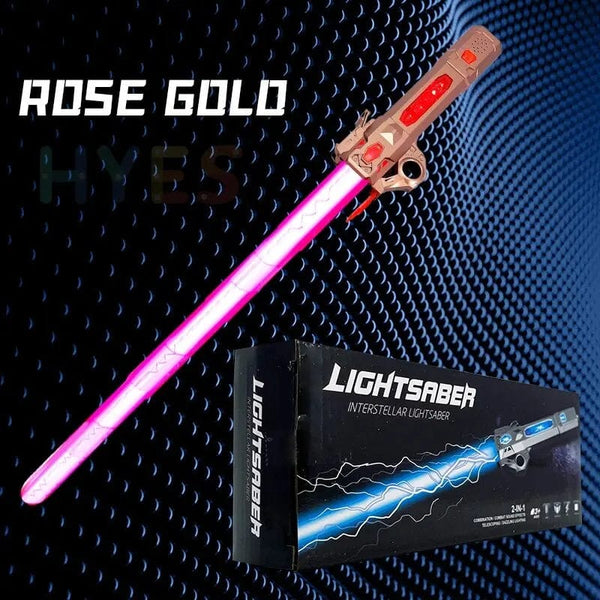 Planet Gates Rose Gold Sword New Retractable Lightsaber Finger Rotating Laser Sword Flash Luminous Sound Cosplay Props Duels Battle Toy Gifts For Kids Adults