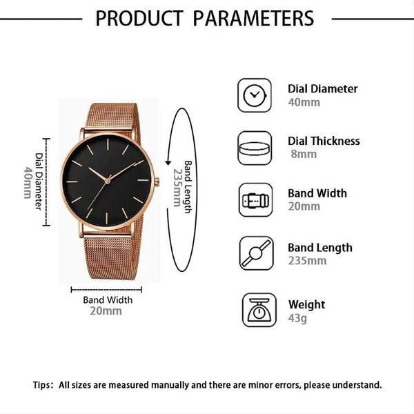 Planet Gates ROSE Men's Fashion Minimalist Ultra Thin Watches Simple Men Business Mesh Belt Quartz Watch Male Wristwatches Clock Relogio Masculino