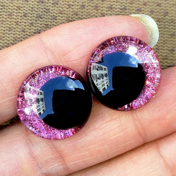 Planet Gates Rose red / 25mm 20pcs/lot 3D Glitter Safety Eyes For Toys Amigurumi Trapezoidal Knitted Cuddly Felt Plush Toy Red Eye Big Large Size 16/20/25mm