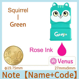 Planet Gates Rose Red---Green / CHINA Custom-Made Stamp Baby Boys Girls DIY Toys For Children Customized Sticker Name Seal Student Clothes Chapter No Fade Security 01