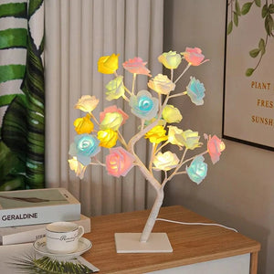 Planet Gates Rose Tree Lamp, USB Powered LED Light Flower Night Light for Home Decoration Outdoor Parties Weddings Gift