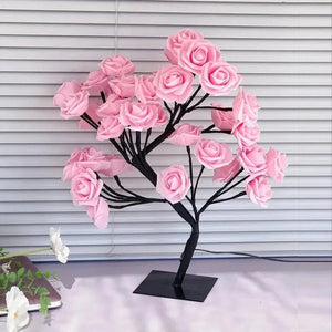 Planet Gates Rose Tree Lamp, USB Powered LED Light Flower Night Light for Home Decoration Outdoor Parties Weddings Gift
