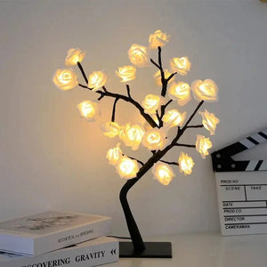 Planet Gates Rose Tree Lamp, USB Powered LED Light Flower Night Light for Home Decoration Outdoor Parties Weddings Gift