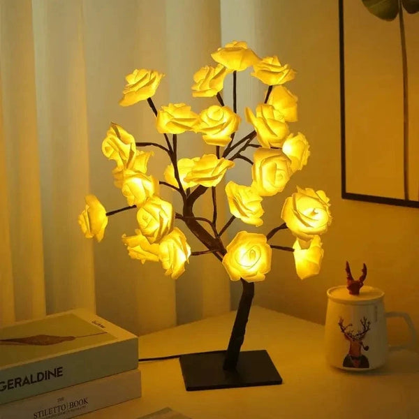 Planet Gates Rose Tree Lamp, USB Powered LED Light Flower Night Light for Home Decoration Outdoor Parties Weddings Gift