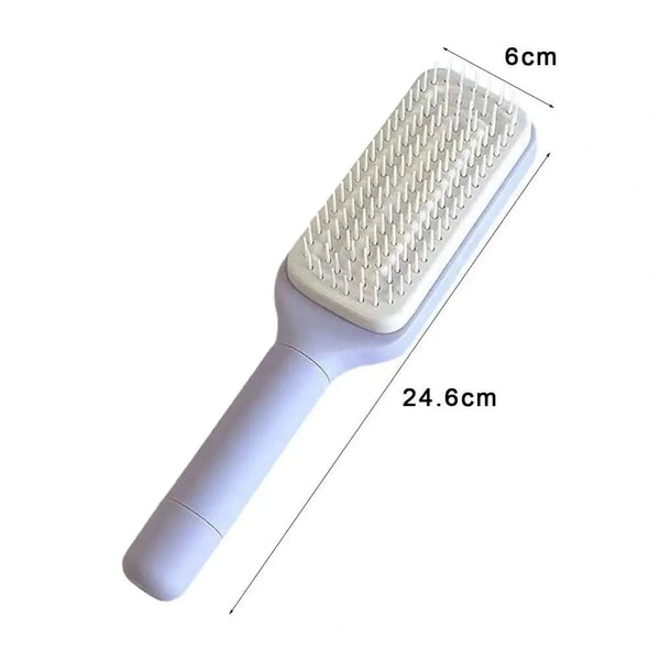 Planet Gates Rotating Comb Long Handle Anti-static Scalp Massage Hair Comb for Women Self Hair Brush with Retractable Comb Hairdressing Tool