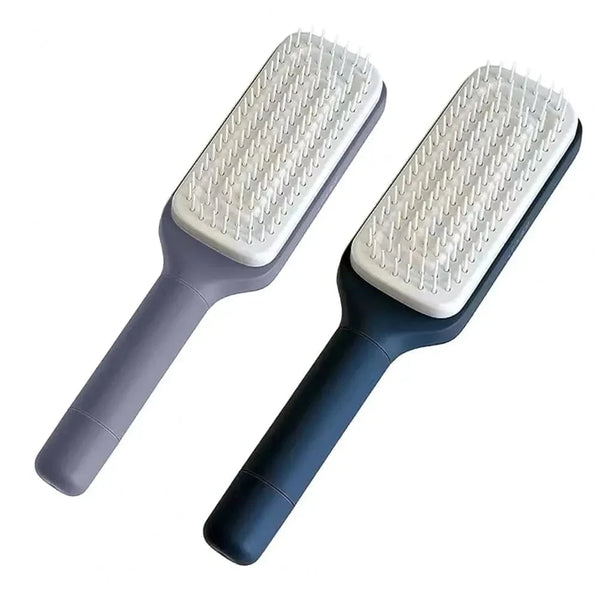 Planet Gates Rotating Comb Long Handle Anti-static Scalp Massage Hair Comb for Women Self Hair Brush with Retractable Comb Hairdressing Tool