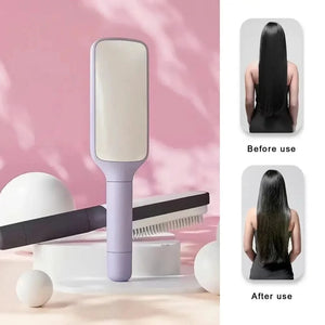 Planet Gates Rotating Comb Long Handle Anti-static Scalp Massage Hair Comb for Women Self Hair Brush with Retractable Comb Hairdressing Tool