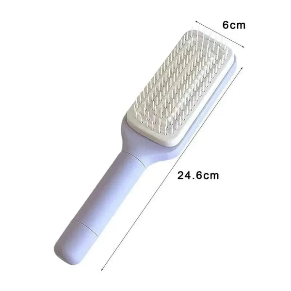 Planet Gates Rotating Comb Long Handle Anti-static Scalp Massage Hair Comb for Women Self Hair Brush with Retractable Comb Hairdressing Tool