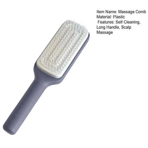 Planet Gates Rotating Comb Long Handle Anti-static Scalp Massage Hair Comb for Women Self Hair Brush with Retractable Comb Hairdressing Tool
