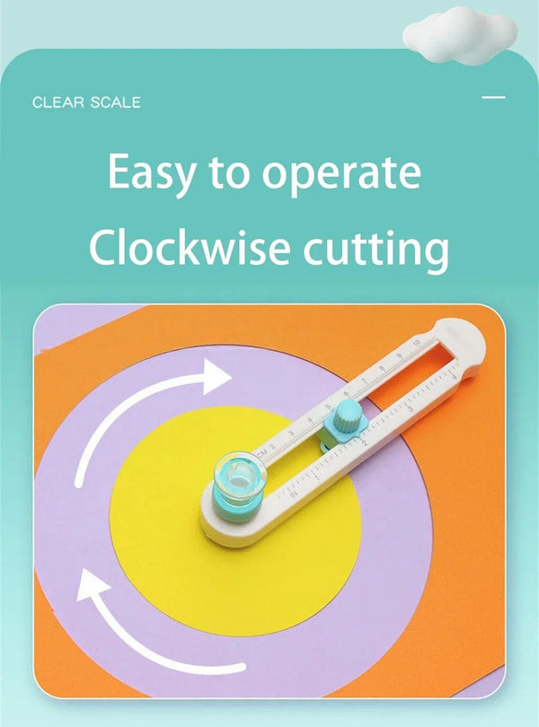 Planet Gates Round Cutting Knife 360 Adjustable Paper Circle Cutter Round Cutting Knife DIY Compass Cutter Tools For Paper Card Crafts Office School Stationery