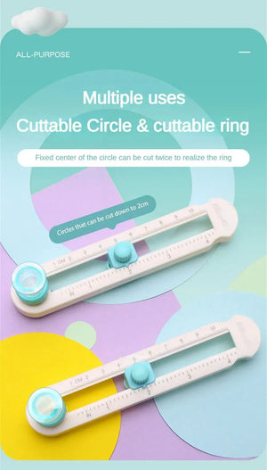 Planet Gates Round Cutting Knife 360 Adjustable Paper Circle Cutter Round Cutting Knife DIY Compass Cutter Tools For Paper Card Crafts Office School Stationery