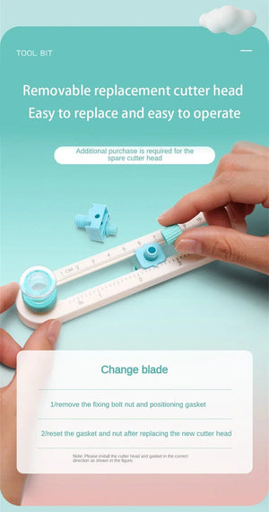 Planet Gates Round Cutting Knife 360 Adjustable Paper Circle Cutter Round Cutting Knife DIY Compass Cutter Tools For Paper Card Crafts Office School Stationery