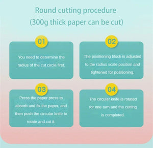 Planet Gates Round Cutting Knife 360 Adjustable Paper Circle Cutter Round Cutting Knife DIY Compass Cutter Tools For Paper Card Crafts Office School Stationery