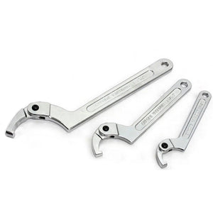 Planet Gates Round Head / 32-76mm 1PCS Adjustable Wrench Hook Spanner Square/Round Head CR-V Spanner Key for Round Bolt Hand Tools 19-51/32-76/51-120mm