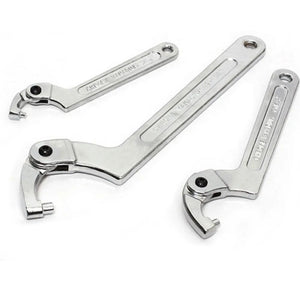 Planet Gates Round Head / 32-76mm 1PCS Adjustable Wrench Hook Spanner Square/Round Head CR-V Spanner Key for Round Bolt Hand Tools 19-51/32-76/51-120mm