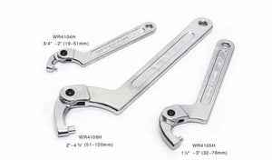 Planet Gates Round Head / 32-76mm 1PCS Adjustable Wrench Hook Spanner Square/Round Head CR-V Spanner Key for Round Bolt Hand Tools 19-51/32-76/51-120mm