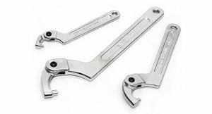 Planet Gates Round Head / 32-76mm 1PCS Adjustable Wrench Hook Spanner Square/Round Head CR-V Spanner Key for Round Bolt Hand Tools 19-51/32-76/51-120mm