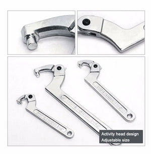 Planet Gates Round Head / 32-76mm 1PCS Adjustable Wrench Hook Spanner Square/Round Head CR-V Spanner Key for Round Bolt Hand Tools 19-51/32-76/51-120mm