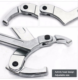 Planet Gates Round Head / 32-76mm 1PCS Adjustable Wrench Hook Spanner Square/Round Head CR-V Spanner Key for Round Bolt Hand Tools 19-51/32-76/51-120mm
