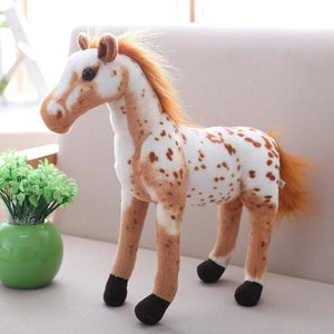 Planet Gates Roussama / 40cm Cross-border ultra-realistic with skeleton sweat blood horse Hooker horse Lusa horse flower horse simulation plush toys gifts
