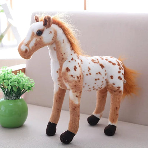 Planet Gates Roussama / 40cm Cross-border ultra-realistic with skeleton sweat blood horse Hooker horse Lusa horse flower horse simulation plush toys gifts