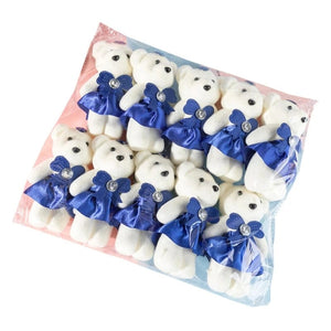 Planet Gates Royal Blue 10Pcs/Lot Bear Stuffed Plush Toy Mini Bear  Toy Keychain Bag Pendant Wedding Decoration Kids Birthday Party Gifts