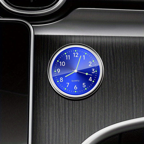 Planet Gates Royal Blue 1pc Glow Decorative Clock Car Clock Mini Quartz Analog Car Dashboard Time Stick-On Clock Watch For Car Decoration Exclusive For High-end Cars