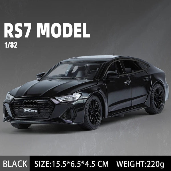 Planet Gates rs7 black / CHINA 1:32 RS7 Sportback Alloy Car Model Diecast Metal Sound Light Simulation Vehicle Collection Toy Gift for Kid Pull Back  One Piece