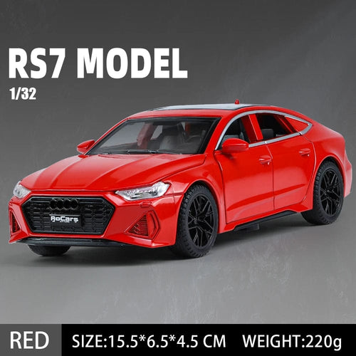 Planet Gates rs7 red / CHINA 1:32 RS7 Sportback Alloy Car Model Diecast Metal Sound Light Simulation Vehicle Collection Toy Gift for Kid Pull Back  One Piece