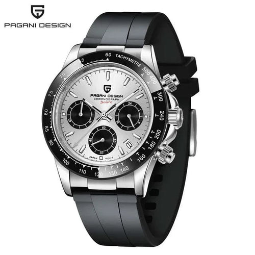Planet Gates rubber grey 40mm New V2 PAGANI DESIGN Men's Quartz Watches Sapphire Retro Chronograph Stainless Steel Waterproof Watch Men Relogio Masculino