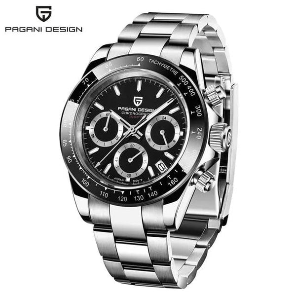 Planet Gates rubber grey 40mm New V2 PAGANI DESIGN Men's Quartz Watches Sapphire Retro Chronograph Stainless Steel Waterproof Watch Men Relogio Masculino