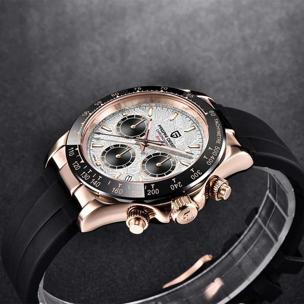 Planet Gates rubber grey 40mm New V2 PAGANI DESIGN Men's Quartz Watches Sapphire Retro Chronograph Stainless Steel Waterproof Watch Men Relogio Masculino