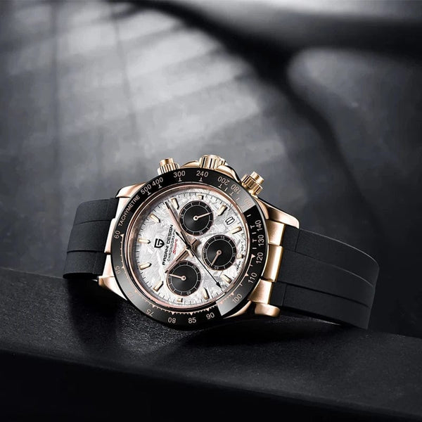 Planet Gates rubber grey 40mm New V2 PAGANI DESIGN Men's Quartz Watches Sapphire Retro Chronograph Stainless Steel Waterproof Watch Men Relogio Masculino