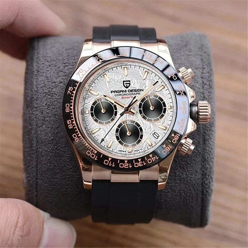 Planet Gates rubber grey 40mm New V2 PAGANI DESIGN Men's Quartz Watches Sapphire Retro Chronograph Stainless Steel Waterproof Watch Men Relogio Masculino