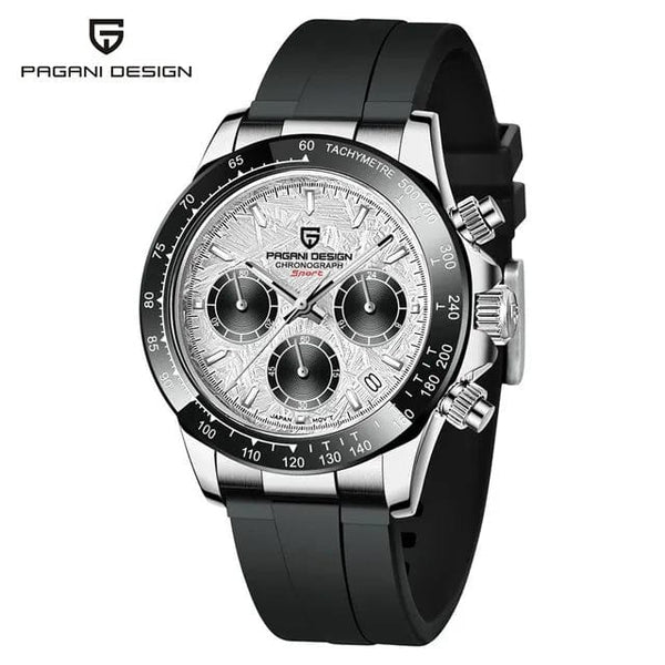 Planet Gates rubber grey 40mm New V2 PAGANI DESIGN Men's Quartz Watches Sapphire Retro Chronograph Stainless Steel Waterproof Watch Men Relogio Masculino