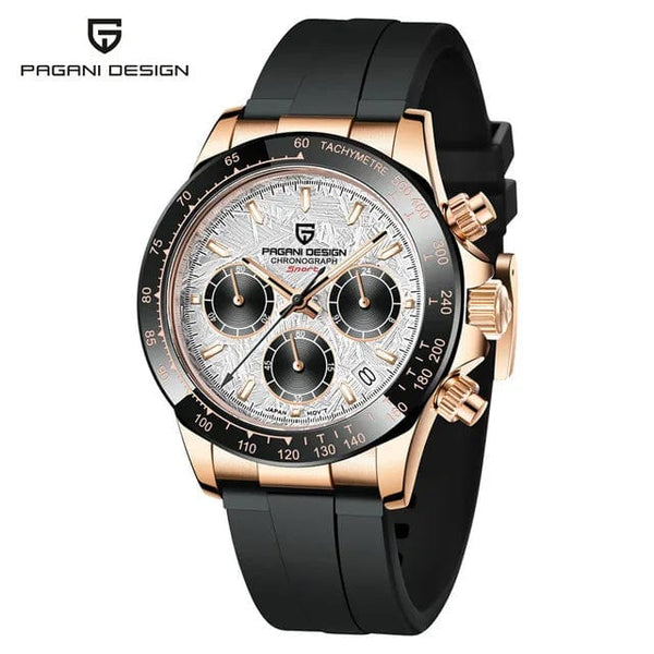 Planet Gates rubber grey 40mm New V2 PAGANI DESIGN Men's Quartz Watches Sapphire Retro Chronograph Stainless Steel Waterproof Watch Men Relogio Masculino