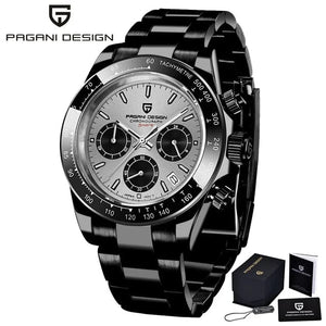 Planet Gates rubber grey 40mm New V2 PAGANI DESIGN Men's Quartz Watches Sapphire Retro Chronograph Stainless Steel Waterproof Watch Men Relogio Masculino