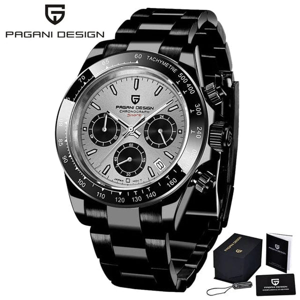 Planet Gates rubber grey 40mm New V2 PAGANI DESIGN Men's Quartz Watches Sapphire Retro Chronograph Stainless Steel Waterproof Watch Men Relogio Masculino