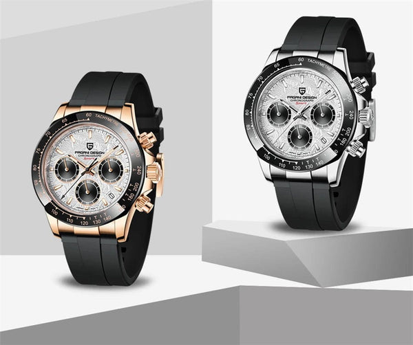 Planet Gates rubber grey 40mm New V2 PAGANI DESIGN Men's Quartz Watches Sapphire Retro Chronograph Stainless Steel Waterproof Watch Men Relogio Masculino