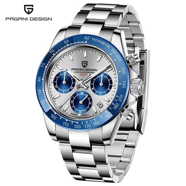 Planet Gates rubber grey 40mm New V2 PAGANI DESIGN Men's Quartz Watches Sapphire Retro Chronograph Stainless Steel Waterproof Watch Men Relogio Masculino