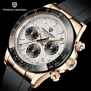 Planet Gates rubber grey 40mm New V2 PAGANI DESIGN Men's Quartz Watches Sapphire Retro Chronograph Stainless Steel Waterproof Watch Men Relogio Masculino