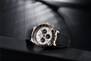Planet Gates rubber grey 40mm New V2 PAGANI DESIGN Men's Quartz Watches Sapphire Retro Chronograph Stainless Steel Waterproof Watch Men Relogio Masculino