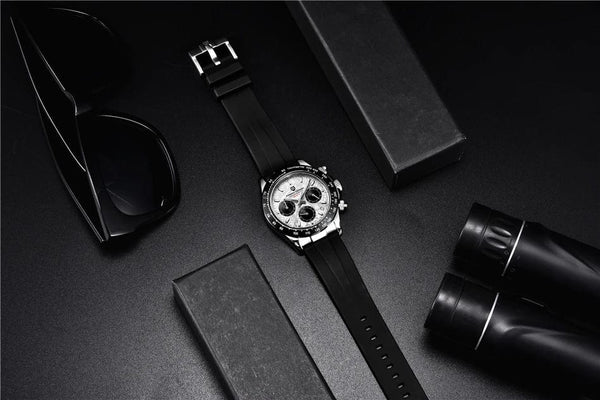 Planet Gates rubber grey 40mm New V2 PAGANI DESIGN Men's Quartz Watches Sapphire Retro Chronograph Stainless Steel Waterproof Watch Men Relogio Masculino