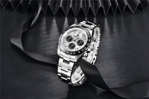 Planet Gates rubber grey 40mm New V2 PAGANI DESIGN Men's Quartz Watches Sapphire Retro Chronograph Stainless Steel Waterproof Watch Men Relogio Masculino
