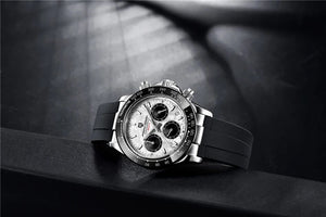 Planet Gates rubber grey 40mm New V2 PAGANI DESIGN Men's Quartz Watches Sapphire Retro Chronograph Stainless Steel Waterproof Watch Men Relogio Masculino